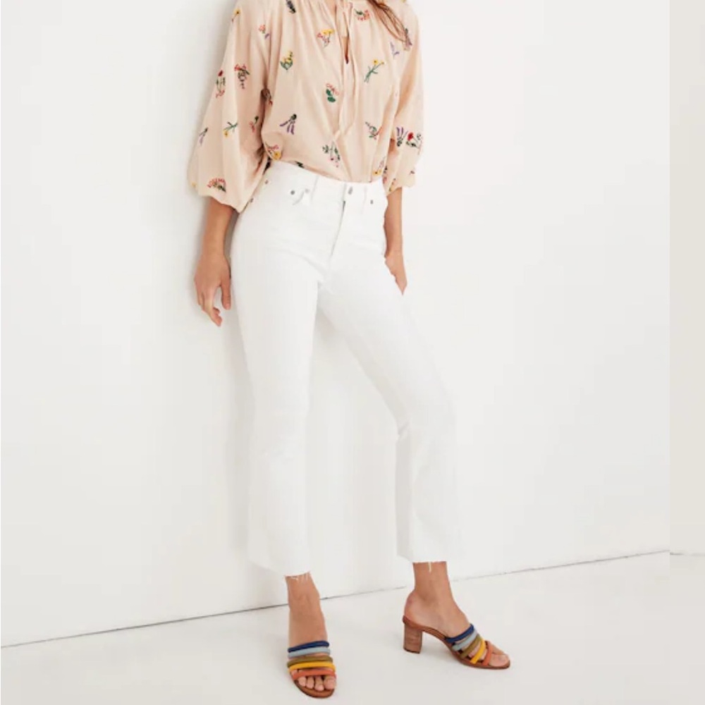 Madewell Women's Cali Demi-Boot Cut Jeans in White